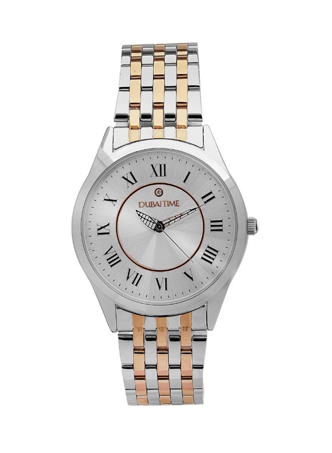 Dubai Time Men's Classic Analog Wrist Watch B2-FT0070007SVR - 38 mm - Silver/Gold - Image 1