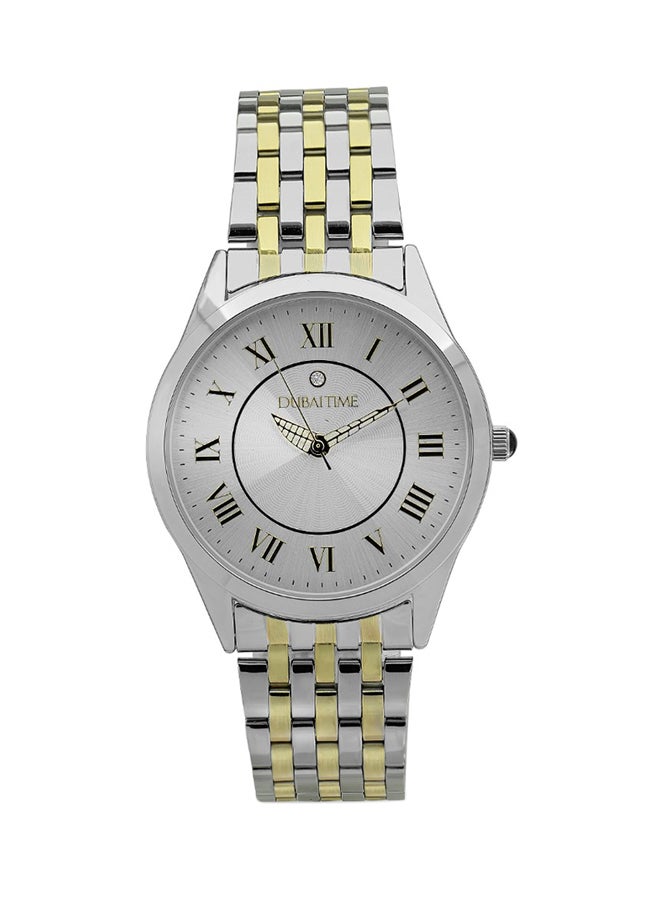 Dubai Time Men's Classic Analog Wrist Watch B2-FT0070007SVG - 38 mm - Silver/Gold - Image 1