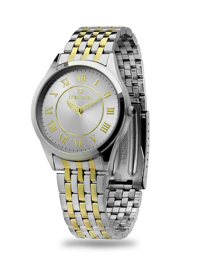 Dubai Time Men's Classic Analog Wrist Watch B2-FT0070007SVG - 38 mm - Silver/Gold - Image 2