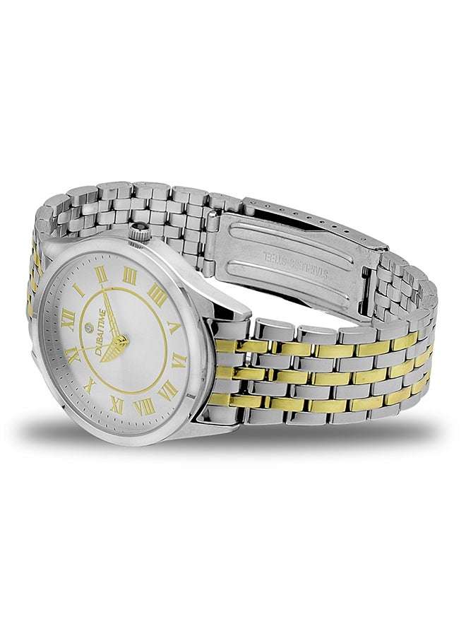 Dubai Time Men's Classic Analog Wrist Watch B2-FT0070007SVG - 38 mm - Silver/Gold - Image 3