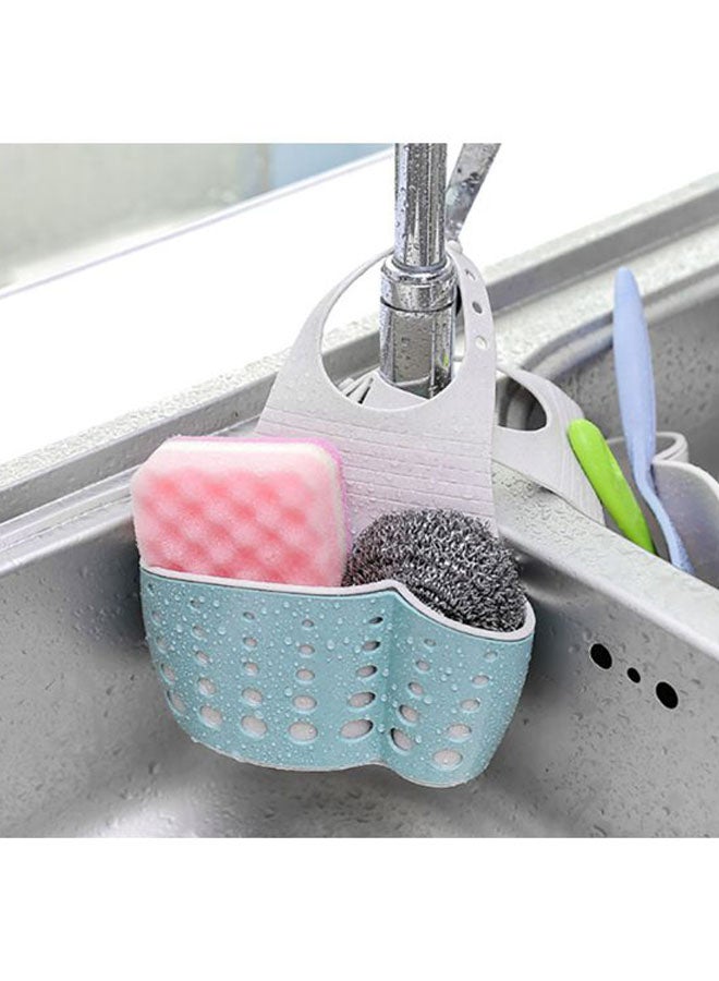 Double-Layer Adjustable Snap-On Sink Storage Bag Green/Beige 14.5x5.7x24.5cm