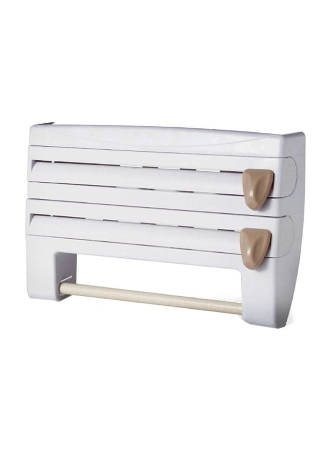 SAPU Wall-Mounted Kitchen Cling Film Storage Rack White 39x10x24cm - Image 1