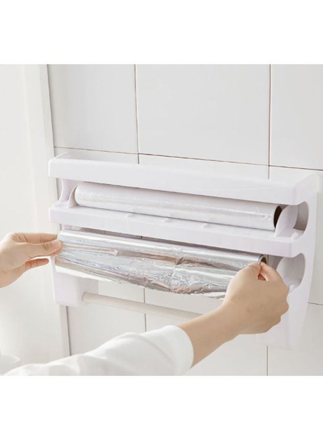 SAPU Wall-Mounted Kitchen Cling Film Storage Rack White 39x10x24cm - Image 2