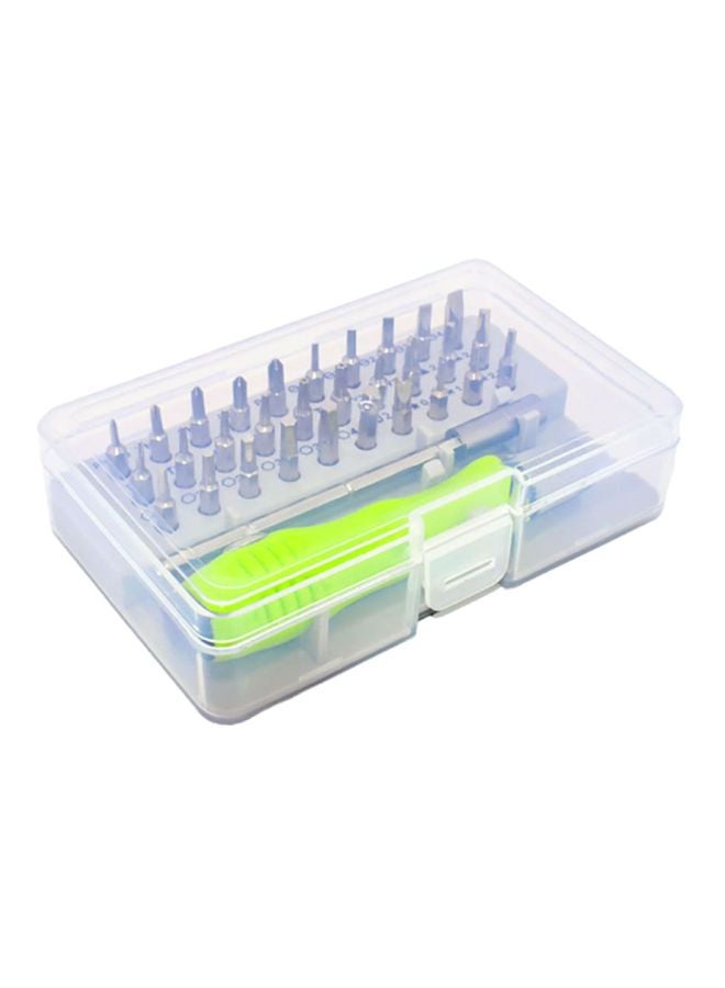 SAPU 32-In-1 Multi-Functional Screwdriver Set Green/Silver/Clear 12.5x7.5x3.2cm - Image 1
