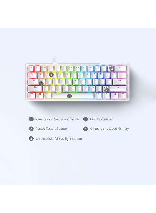 Razer Huntsman Mini Linear Optical Switches(Red), 60% Gaming Keyboard, Chroma Rgb Lighting, Pbt Keycaps, Onboard Memory - Mercury White White - Image 4