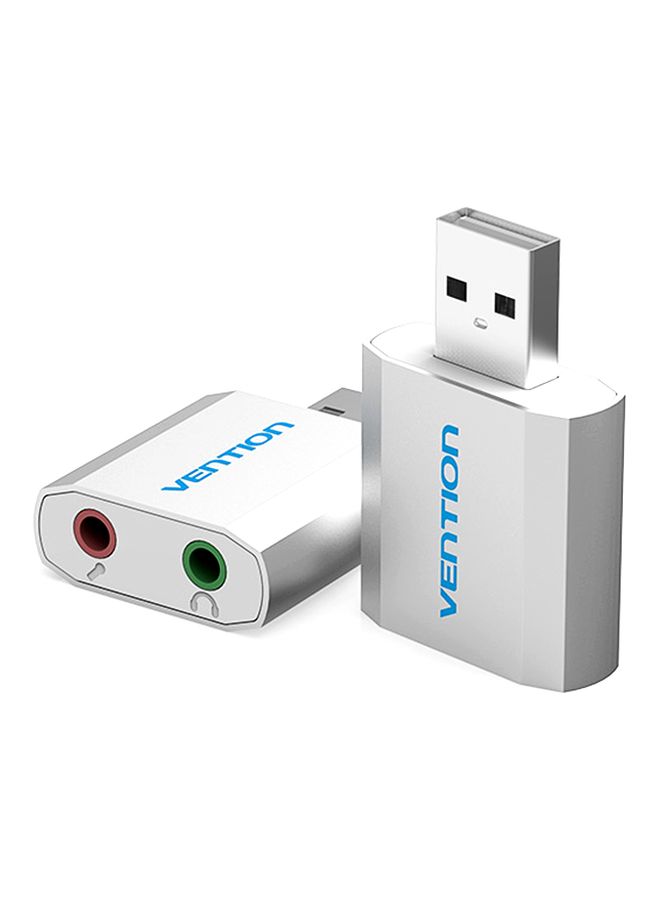 VENTION USB To Earphone/Mic Sound Card Silver - Image 2