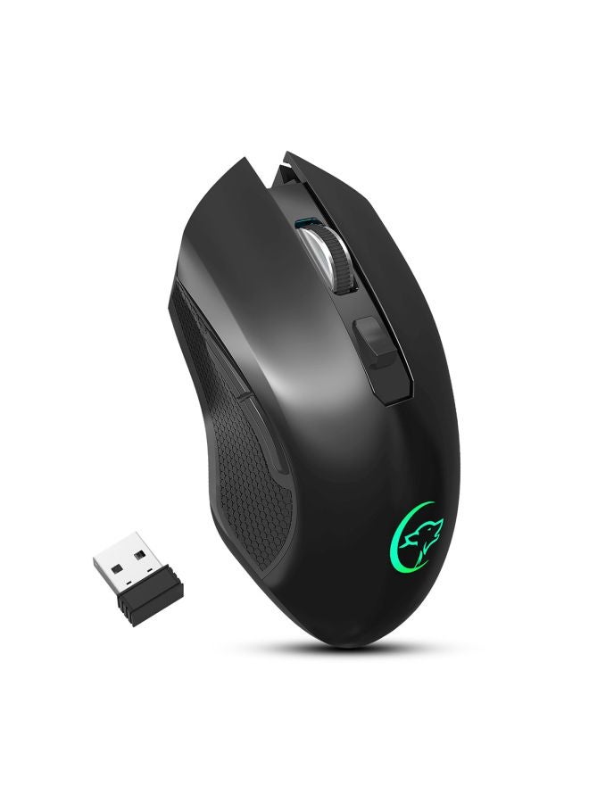 YWYT Wireless Mouse Rechargeable Mute Mouse Black - Image 2