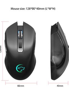 YWYT Wireless Mouse Rechargeable Mute Mouse Black  - Image 5
