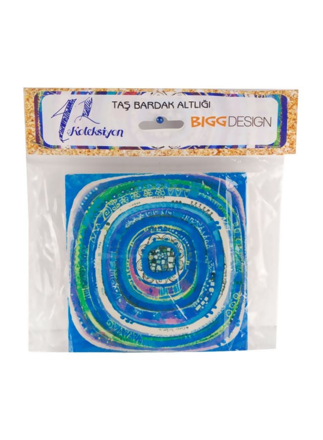 بيج ديزاين حاملة أكواب من الحجر الطبيعي بتصميم العين الشريرة أزرق/ وردي/ أبيض 10x10سم - Image 3