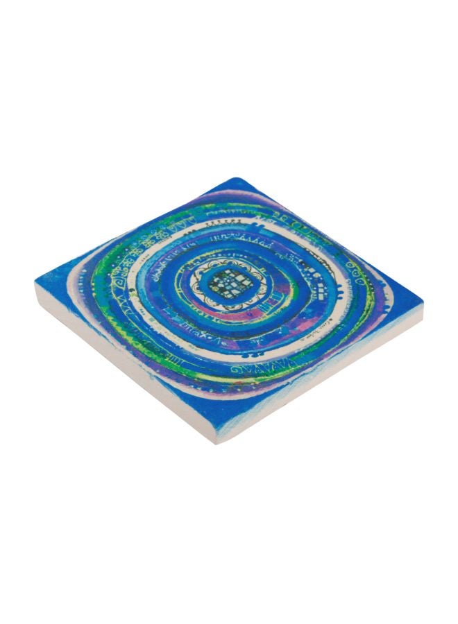 بيج ديزاين حاملة أكواب من الحجر الطبيعي بتصميم العين الشريرة أزرق/ وردي/ أبيض 10x10سم - Image 1