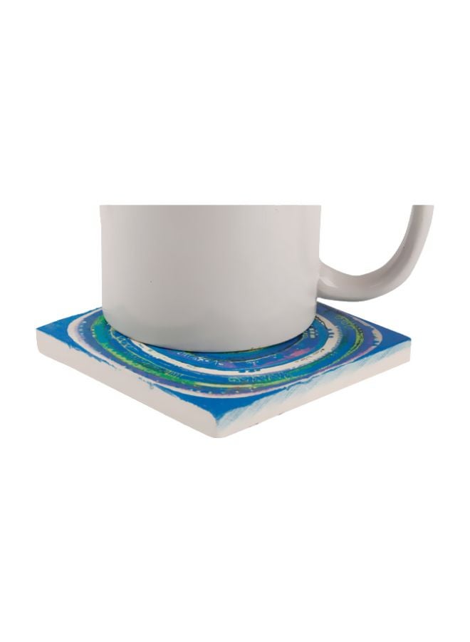 بيج ديزاين حاملة أكواب من الحجر الطبيعي بتصميم العين الشريرة أزرق/ وردي/ أبيض 10x10سم - Image 5