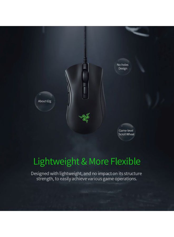 RAZER - Razer Deathadder V2 Mini With Mouse Grip Tapes Gaming Mouse, 20K Dpi Optical Sensor Switch, Chroma Rgb Lighting, 8 Programmable Buttons - Black - Image 1