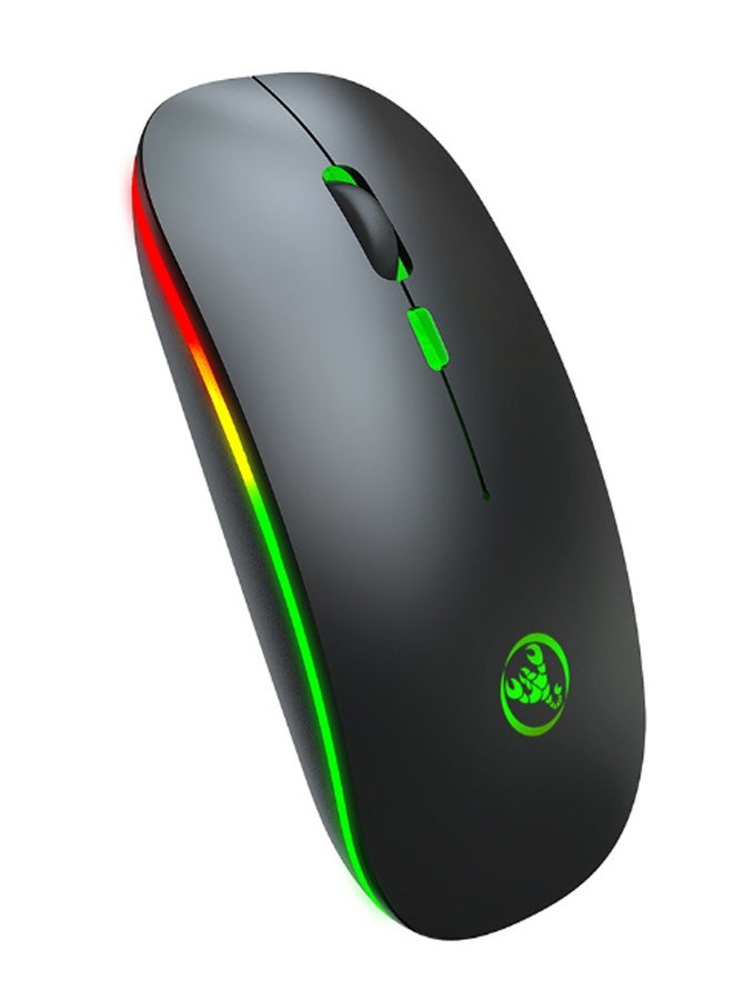 إتش إكس إس جيه ماوس ألعاب يعمل بتقنية البلوتوث مع محول USB أسود/فضي - Image 2