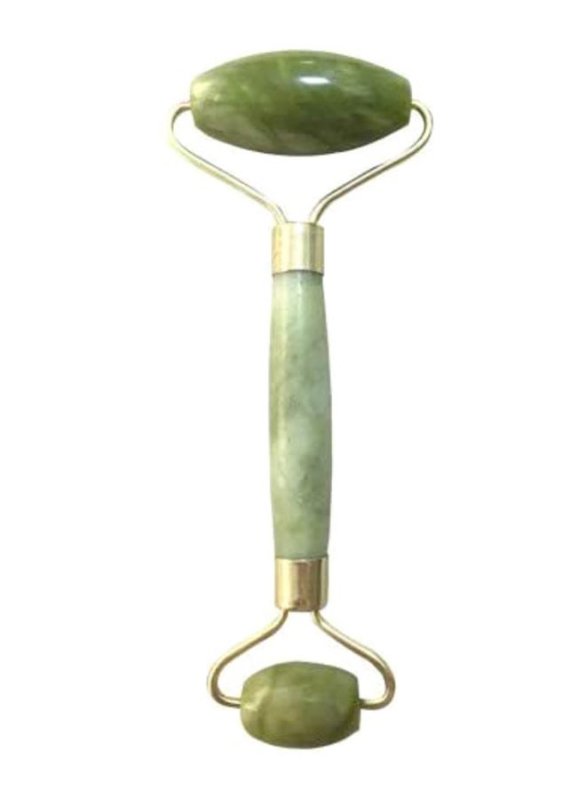 Double Head Jade Face Massage Roller Green/Gold 14cm