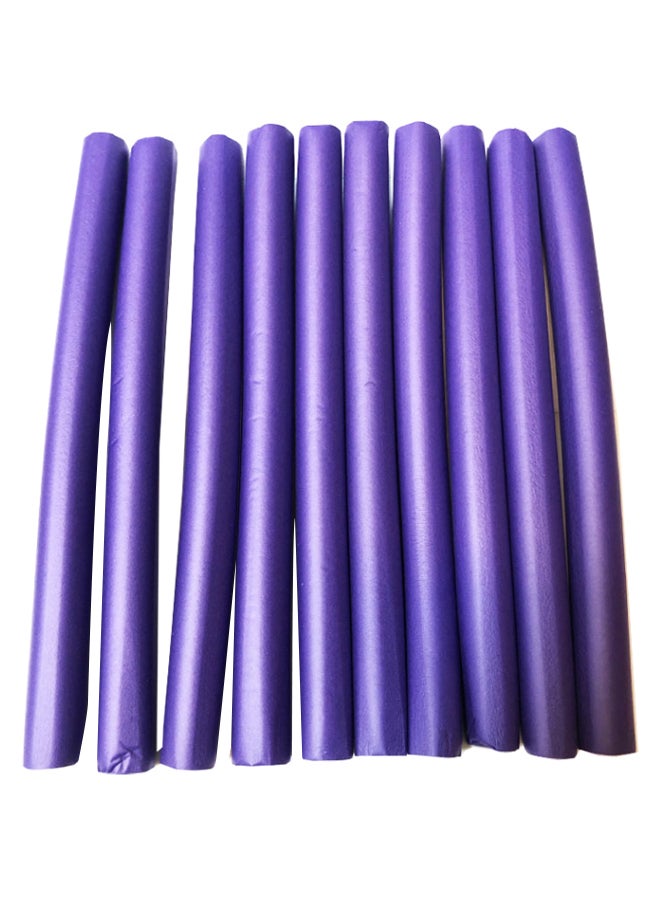 مجموعة لفافات شعر مرنة مكونة من 10 قطع أرجواني 25سم - Image 1