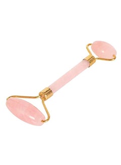 Double Head Jade Face Massage Roller Pink/Gold 14.5cm