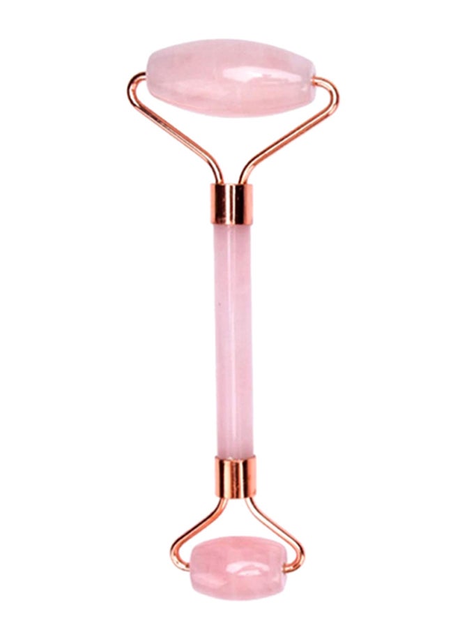Double Head Jade Face Massage Roller Pink/Gold 14.5cm