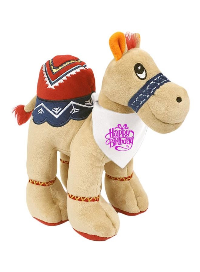 Caravaan - Camel Plush Toy With Happy Birthday Printed Bandana 25x22x10cm - Image 1