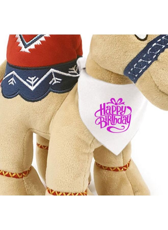 Caravaan - Camel Plush Toy With Happy Birthday Printed Bandana 25x22x10cm - Image 1