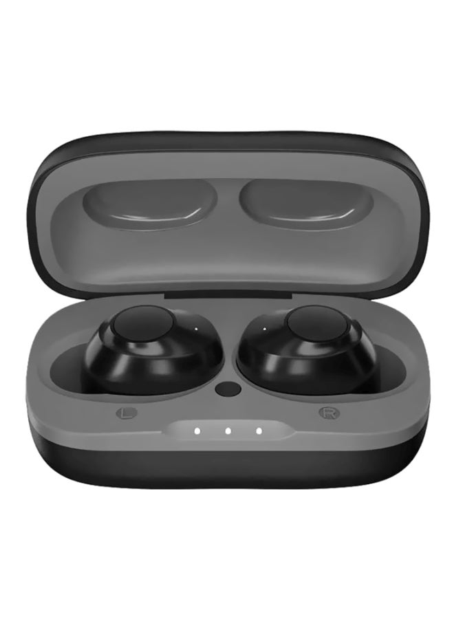 دبليو كيه سماعة أذن داخلية TWS تعمل بالبلوتوث مع علبة شحن أسود - Image 1