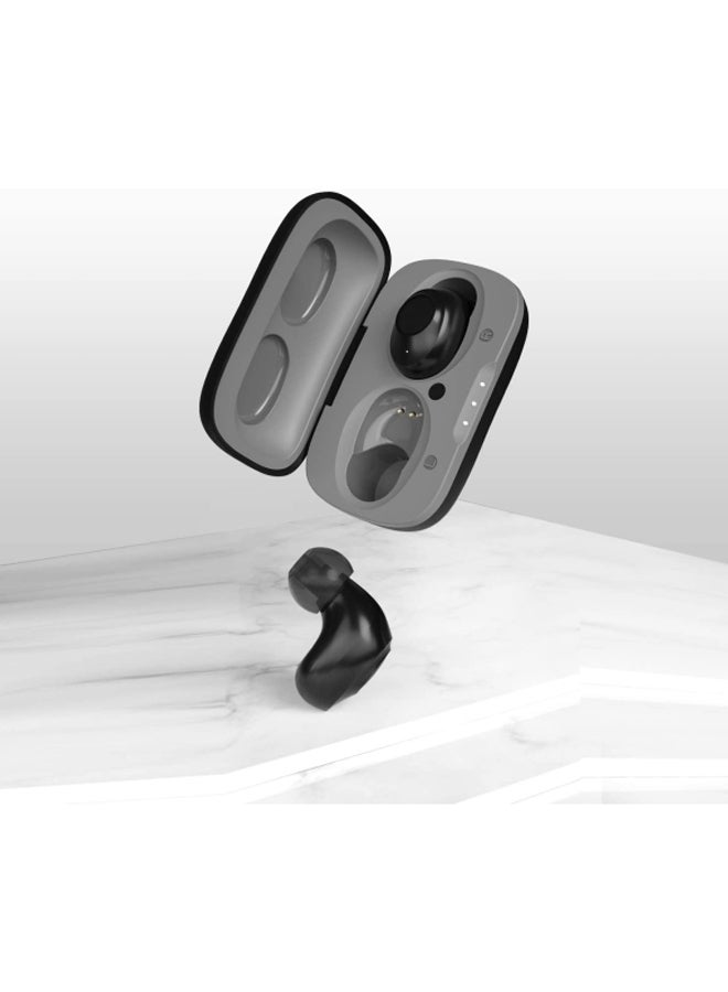 دبليو كيه سماعة أذن داخلية TWS تعمل بالبلوتوث مع علبة شحن أسود - Image 3