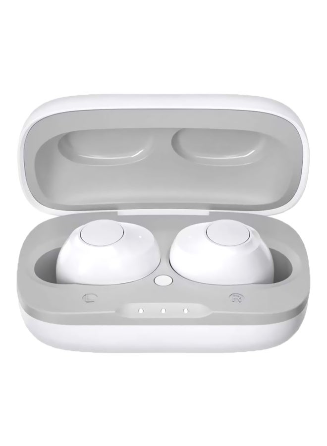 دبليو كيه سماعة أذن داخلية TWS تعمل بالبلوتوث مع علبة شحن أبيض/رمادي - Image 1