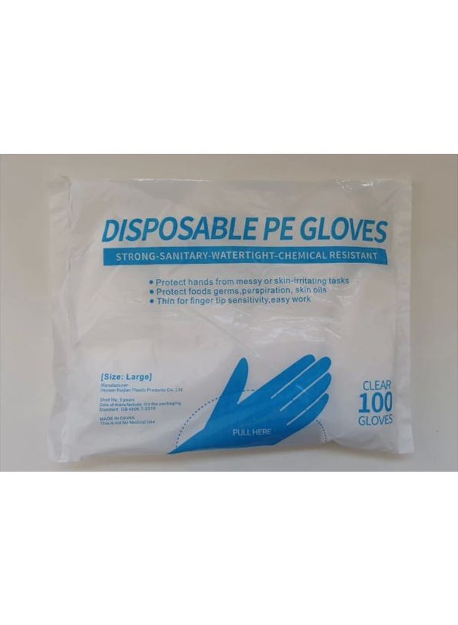 100-Piece Disposable Gloves Set Clear L - Image 4
