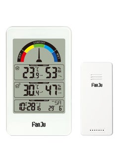 مسجل حرارة ورطوبة رقمي مع جهاز استشعار لاسلكي أبيض Digital Hygro Thermograph (2x8x13.5 cm), Sensor (9x2.3x4 cm)