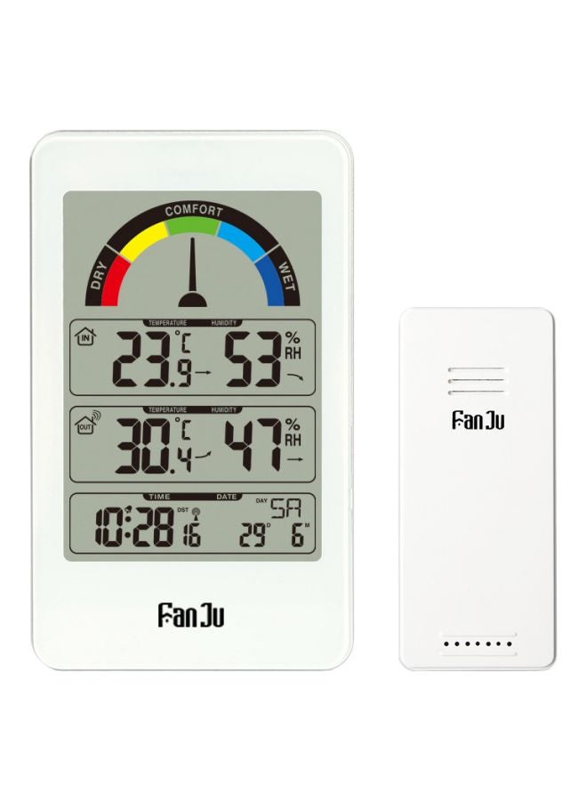 فان جو - مسجل حرارة ورطوبة رقمي مع جهاز استشعار لاسلكي أبيض Digital Hygro Thermograph (2x8x13.5 cm), Sensor (9x2.3x4 cm) - Image 1