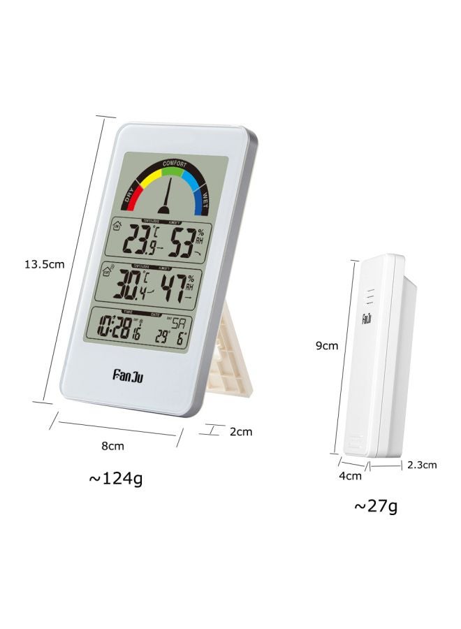 فان جو - مسجل حرارة ورطوبة رقمي مع جهاز استشعار لاسلكي أبيض Digital Hygro Thermograph (2x8x13.5 cm), Sensor (9x2.3x4 cm) - Image 1