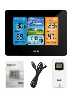 Digital Hygro Thermograph With Wireless Sensor Black 17.50x7.00x13.80cm