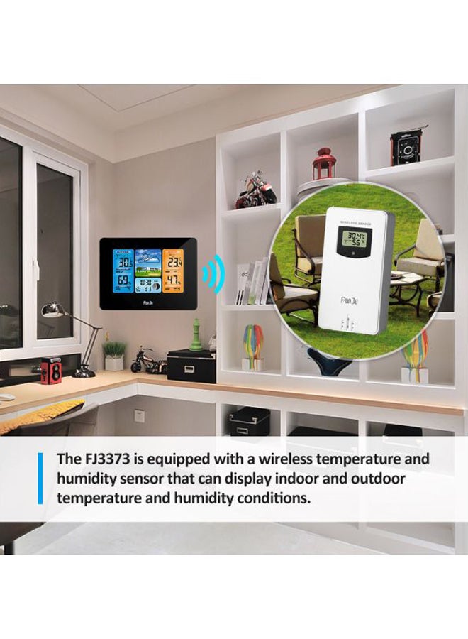 FanJu - Digital Hygro Thermograph With Wireless Sensor Black 17.50x7.00x13.80cm - Image 1