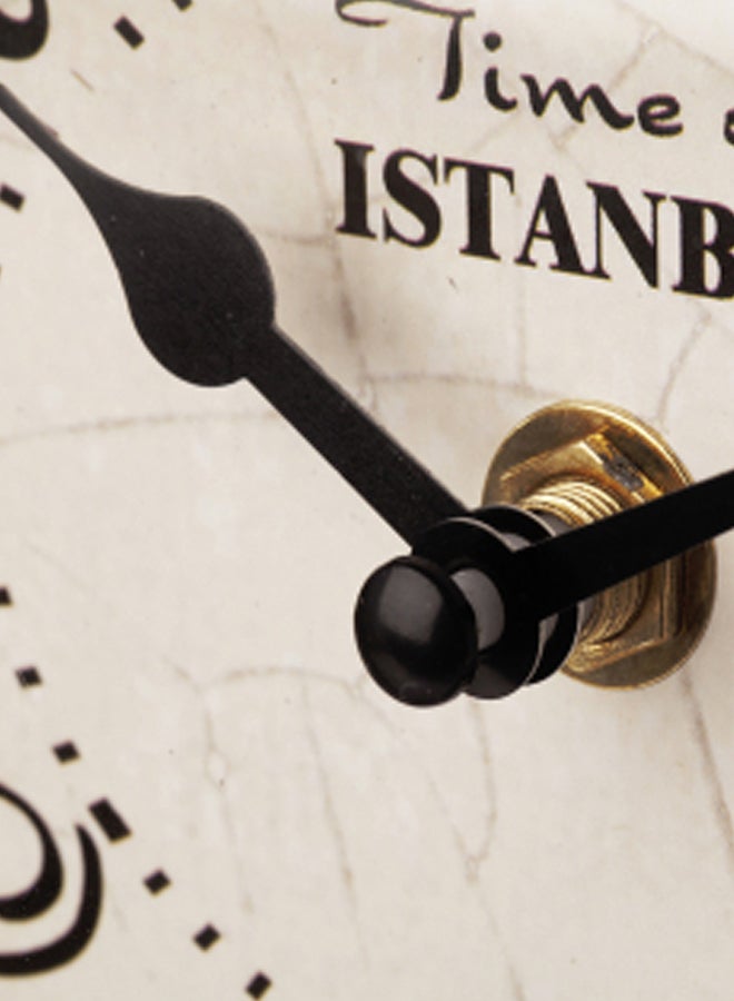 Xoom Suitcase Design Decorative Desktop Clock Beige/Black/Green 20.8 x 6.8cm - Image 2