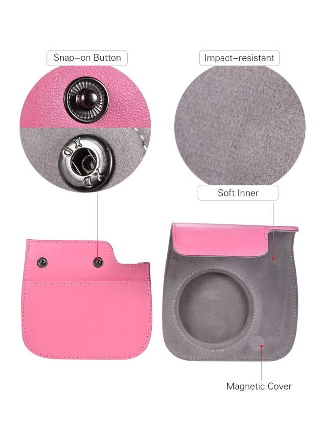 Instant Camera Case Bag With Strap For Fujifilm Instax Mini 9/8/8+/8s Flamingo