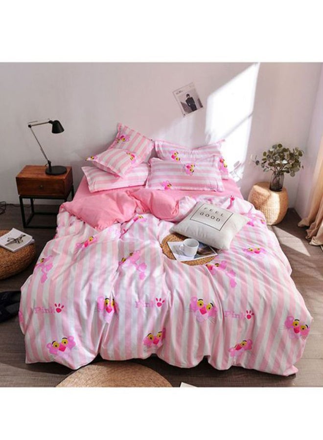 Beauenty 3-Piece Cartoon Printed Bedding Set combination Pink/White/Yellow Pillow Case 48x74 cm, Bed Sheet 160x220 cm, Quilt Cover 150x200cm - Image 2