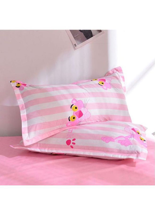 Beauenty 3-Piece Cartoon Printed Bedding Set combination Pink/White/Yellow Pillow Case 48x74 cm, Bed Sheet 160x220 cm, Quilt Cover 150x200cm - Image 3