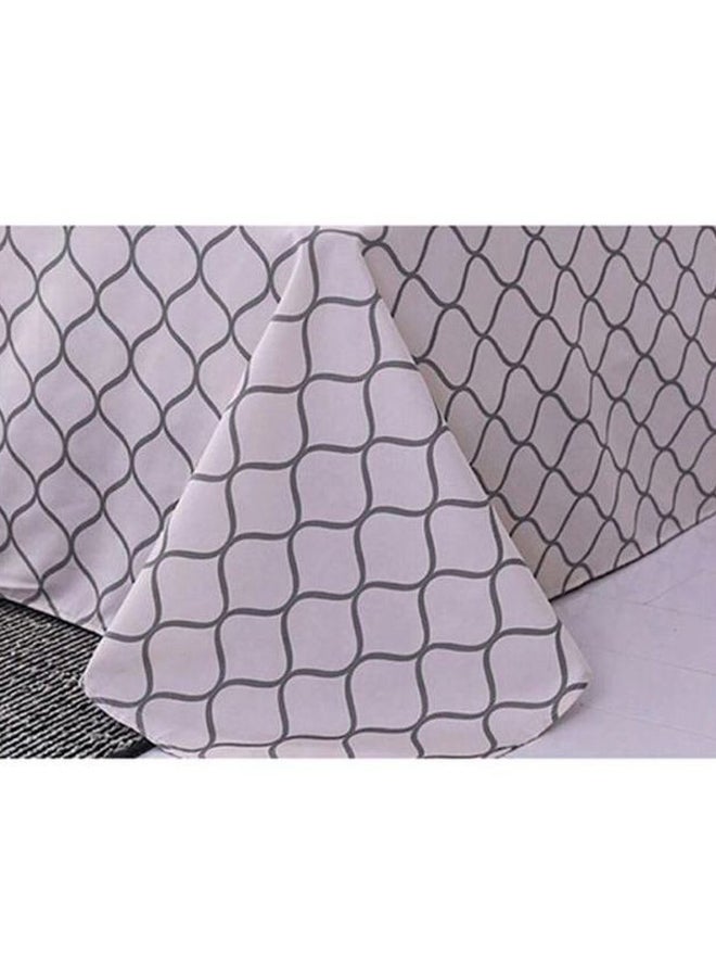 ديلز فور لس طقم أغطية سرير مقاس كينج بتصميم بنمط هندسي مكون من 6 قطع مايكروفايبر رمادي / أبيض 220x240سم - Image 3