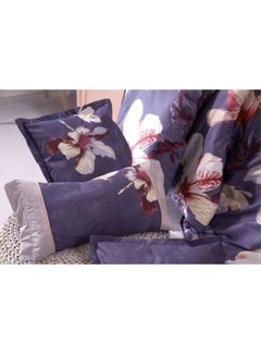 4-Piece Florist Duvet Cover Set Cotton Purple/Beige/Red King - v1596202409/N24559362A_2