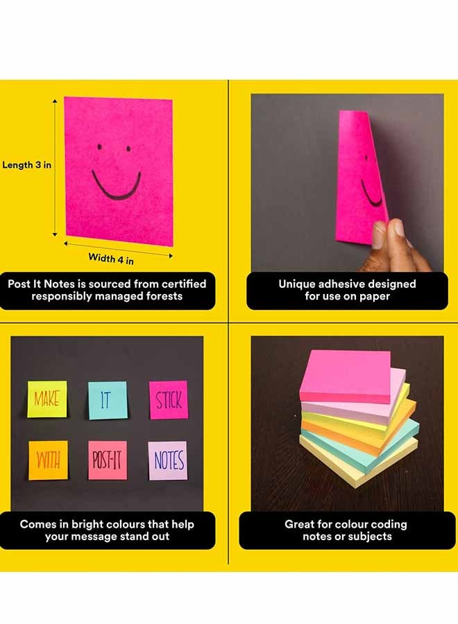 3M 400-Piece Sticky Note Yellow/Blue/Green - Image 3