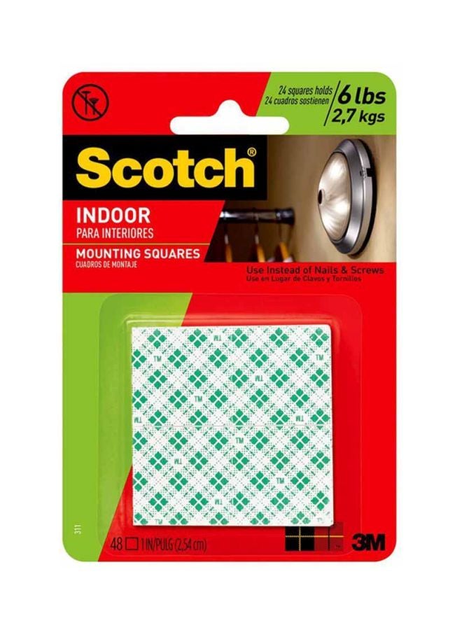 3M 48-Piece Permanent Mounting Squares Green/White  - Image 2