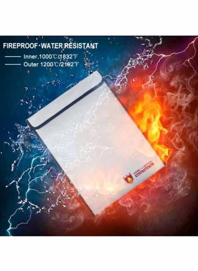 Voberry Fire Resistant Pouch Document Waterproof Bag Silver  - Image 4