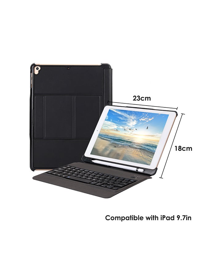 T201 Wireless Keyboard Folio Folding Leather Case Cover For Tablet Blue - Image 2