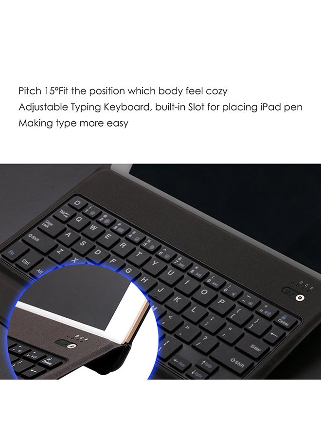 T201 Wireless Keyboard Folio Folding Leather Case Cover For Tablet Blue - Image 3