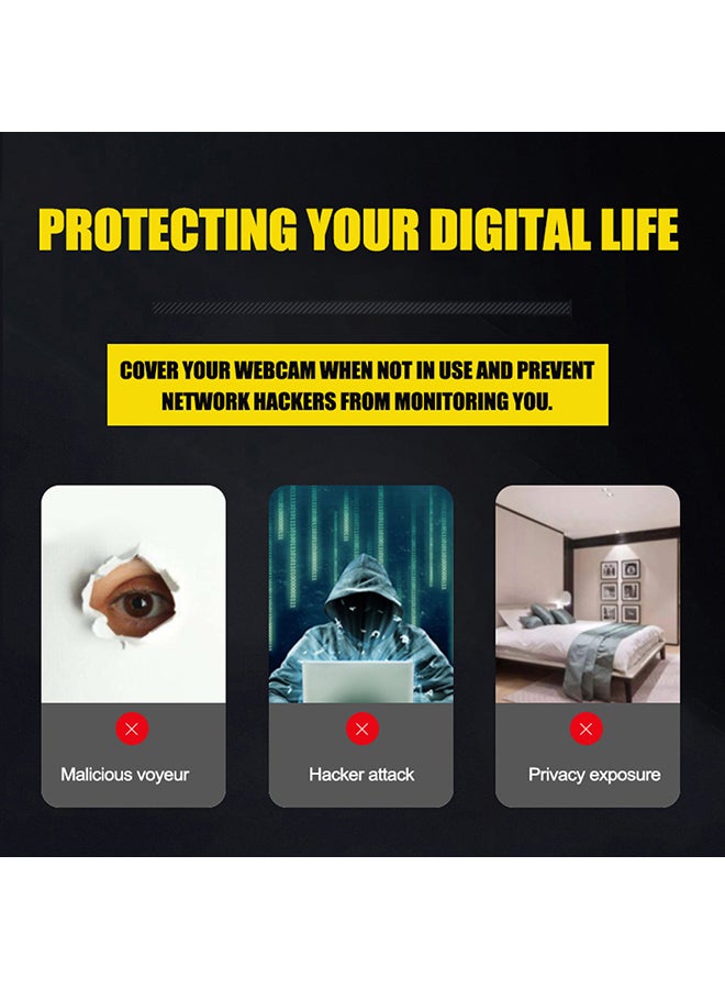 Webcam Cover Shutter Slider Universal Antispy Camera Cover for Web Laptop PC Tablet Mobile Phone Lenses Privacy Sticker Black  - Image 2