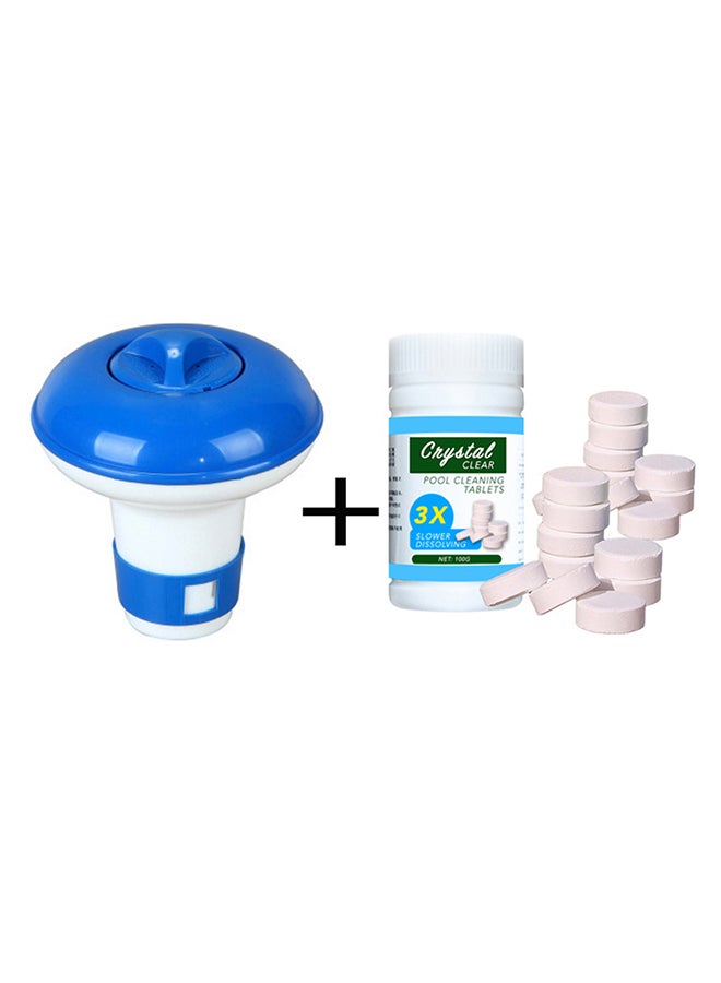 Generic Pool Cleaning Tablet With Floating Pool Dispenser Blue 15x10x15cm  - Image 1