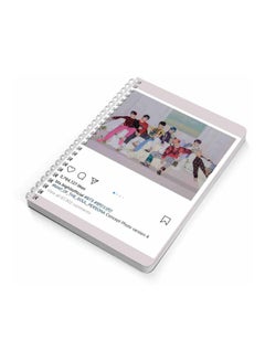 LOWHA A5 BTS Printed Spiral Bound Notebook White/Pink/Black  - Image 2