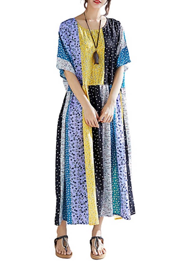 Allover Floral Print Dress Yellow - Image 1