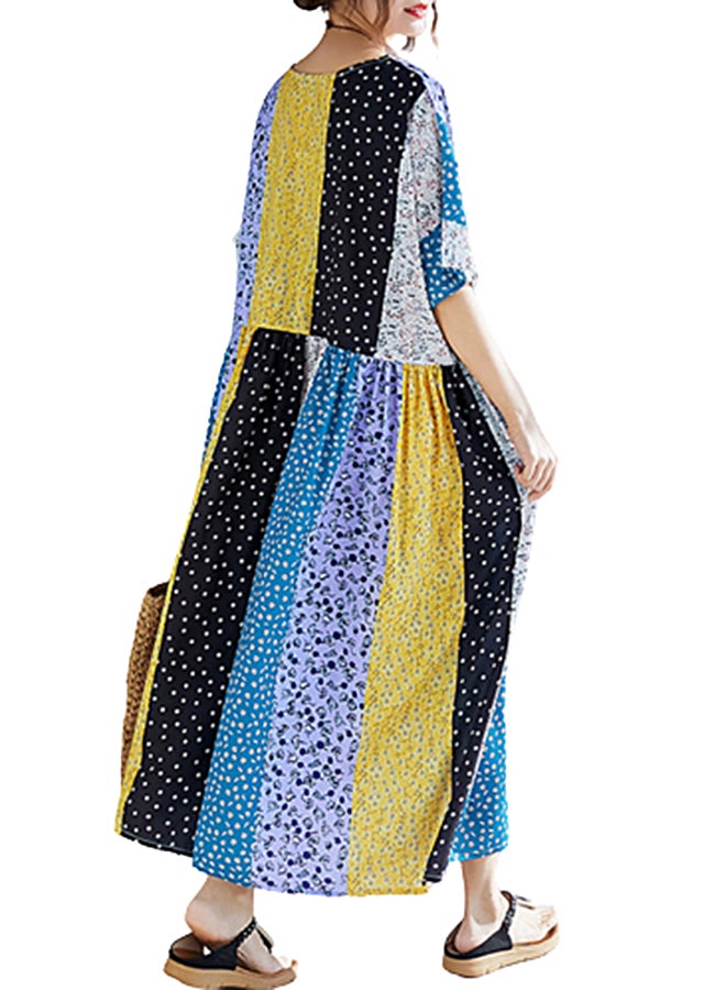 Allover Floral Print Dress Yellow - Image 2