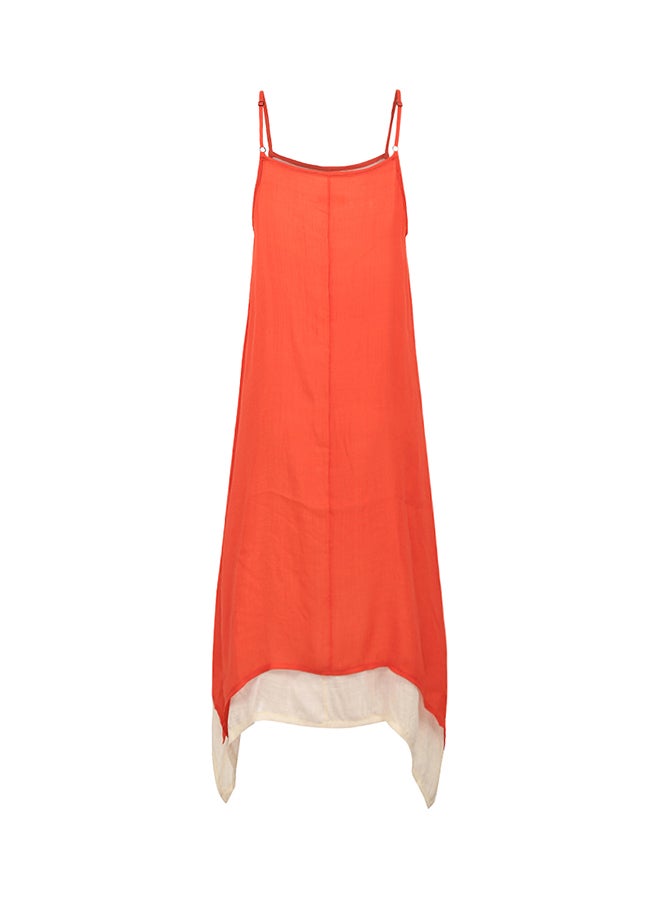 Solid Layered Dress Orange  - Image 4