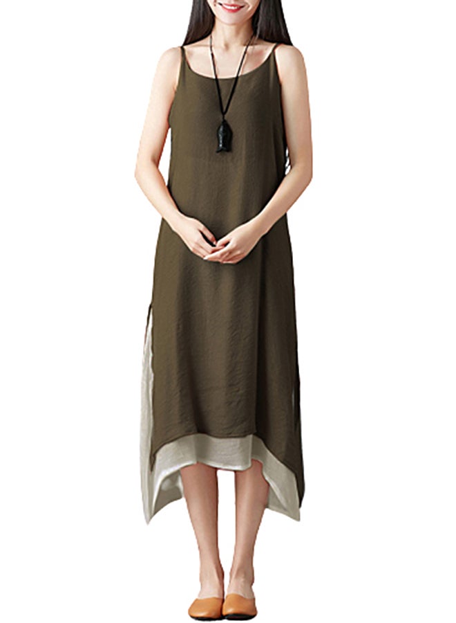 Solid Layered Dress Coffee - Image 1